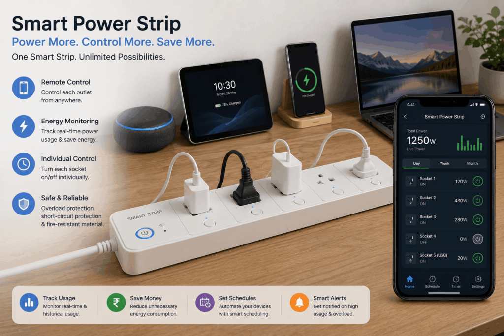 Smart Home Technology Smart power strip saving standby electricity