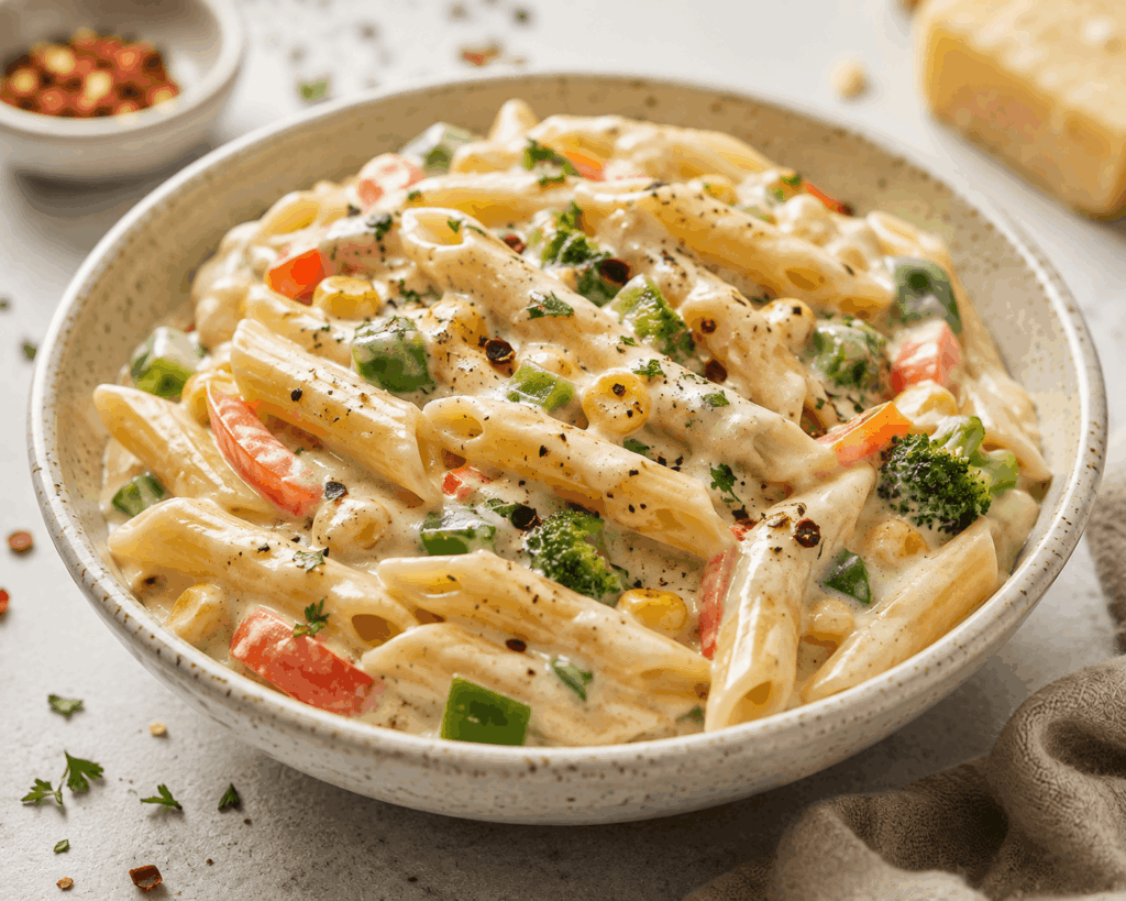 Creamy white sauce pasta